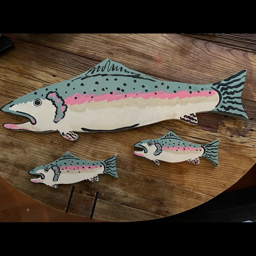 Hand Painted Trout Decorations